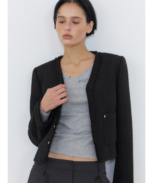 ETMON(エトモン)の「Wrap Stud T-Shirt, Grey(Tシャツ/カットソー・レディース・その他・FREE)」の5枚目の写真