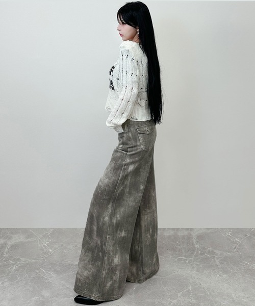 FOLLOWIN（フォロウィン）の「ヴィンテージライクワイドデニムパンツ（デニムパンツ・レディース・グレー/ブラック・LARGE/MEDIUM/SMALL）」の15枚目の写真