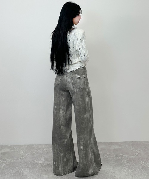 FOLLOWIN（フォロウィン）の「ヴィンテージライクワイドデニムパンツ（デニムパンツ・レディース・グレー/ブラック・LARGE/MEDIUM/SMALL）」の16枚目の写真