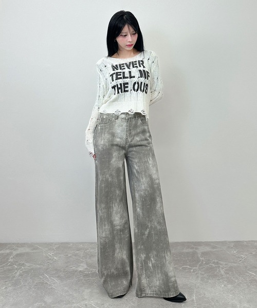 FOLLOWIN（フォロウィン）の「ヴィンテージライクワイドデニムパンツ（デニムパンツ・レディース・グレー/ブラック・LARGE/MEDIUM/SMALL）」の11枚目の写真