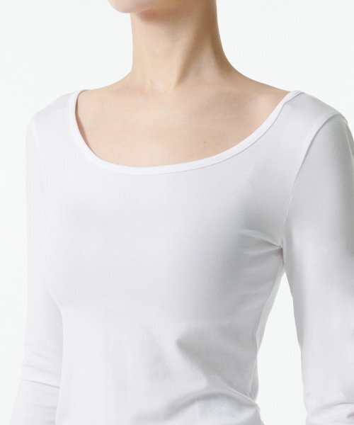MUSINSA STANDARD WOMAN（ムシンサスタンダードウーマン）の「ウィメンズテンセルスリムバレリーナ長袖Tシャツ[ホワイト]（Tシャツ/カットソー・レディース・その他・LARGE/MEDIUM/SMALL/X-SMALL）」の3枚目の写真
