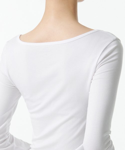 MUSINSA STANDARD WOMAN（ムシンサスタンダードウーマン）の「ウィメンズテンセルスリムバレリーナ長袖Tシャツ[ホワイト]（Tシャツ/カットソー・レディース・その他・LARGE/MEDIUM/SMALL/X-SMALL）」の4枚目の写真