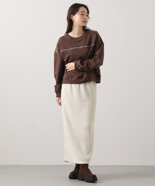 Gready Brilliant（グレディブリリアン）の「【WEB限定】起毛イージーロングスカート（スカート・レディース・アイボリー/グレー・FREE）」の19枚目の写真