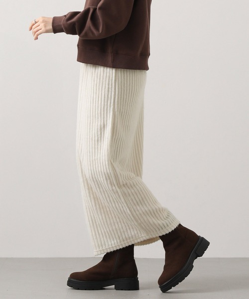 Gready Brilliant（グレディブリリアン）の「【WEB限定】起毛イージーロングスカート（スカート・レディース・アイボリー/グレー・FREE）」の17枚目の写真