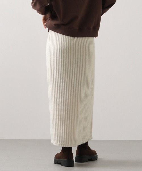 Gready Brilliant（グレディブリリアン）の「【WEB限定】起毛イージーロングスカート（スカート・レディース・アイボリー/グレー・FREE）」の16枚目の写真