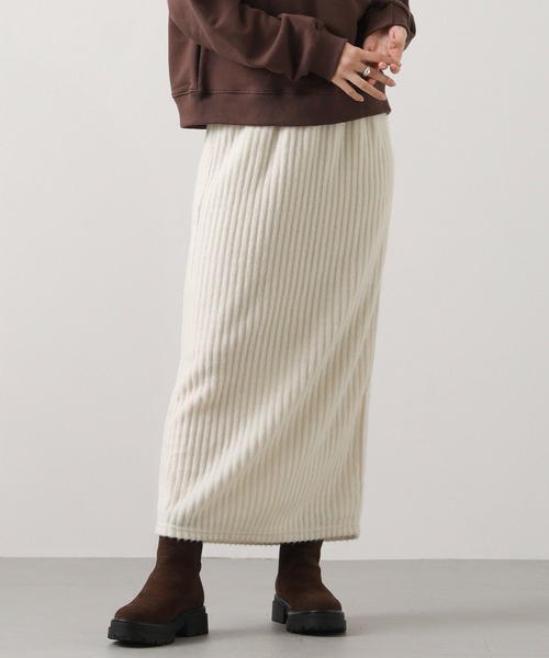 Gready Brilliant（グレディブリリアン）の「【WEB限定】起毛イージーロングスカート（スカート・レディース・アイボリー/グレー・FREE）」の15枚目の写真