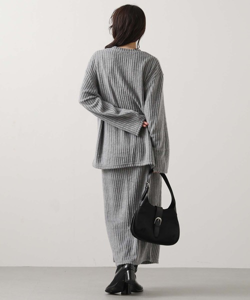 Gready Brilliant（グレディブリリアン）の「【WEB限定】起毛イージーロングスカート（スカート・レディース・アイボリー/グレー・FREE）」の12枚目の写真