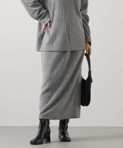 Gready Brilliant（グレディブリリアン）の「【WEB限定】起毛イージーロングスカート（スカート・レディース・アイボリー/グレー・FREE）」の7枚目の写真