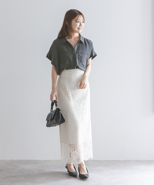 Noble(ノーブル)の「ワークディテールノースリブラウス(シャツ/ブラウス・レディース・ホワイト/チャコールグレー・FREE)」の4枚目の写真