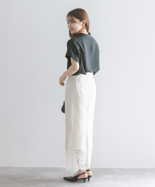 Noble(ノーブル)の「ワークディテールノースリブラウス(シャツ/ブラウス・レディース・ホワイト/チャコールグレー・FREE)」の5枚目の写真