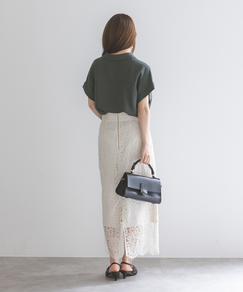 Noble(ノーブル)の「ワークディテールノースリブラウス(シャツ/ブラウス・レディース・ホワイト/チャコールグレー・FREE)」の6枚目の写真