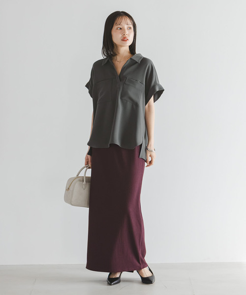 Noble(ノーブル)の「ワークディテールノースリブラウス(シャツ/ブラウス・レディース・ホワイト/チャコールグレー・FREE)」の11枚目の写真