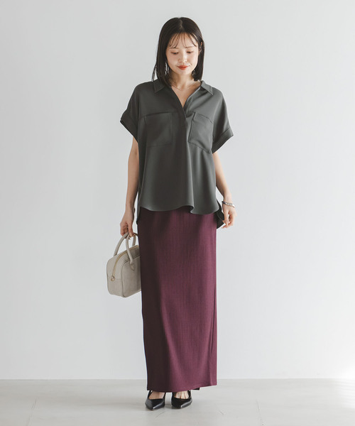 Noble(ノーブル)の「ワークディテールノースリブラウス(シャツ/ブラウス・レディース・ホワイト/チャコールグレー・FREE)」の16枚目の写真