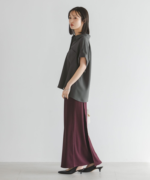 Noble(ノーブル)の「ワークディテールノースリブラウス(シャツ/ブラウス・レディース・ホワイト/チャコールグレー・FREE)」の17枚目の写真