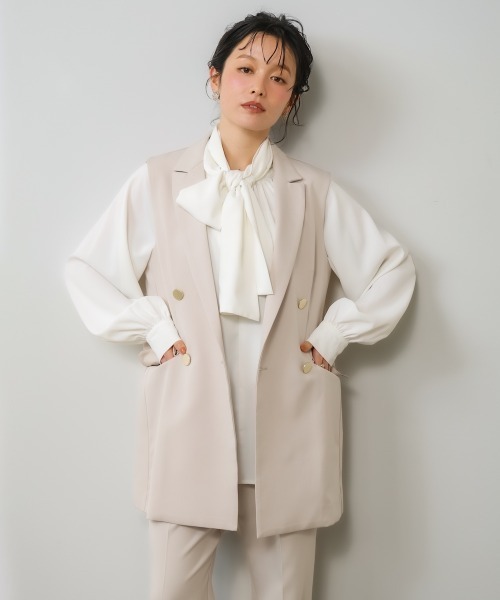 Bou Jeloud(ブージュルード)の「【はあちゅう*Bou Jeloud】ボウタイデザインブラウス(シャツ/ブラウス・レディース・オフホワイト/ライトブルー・40/38)」の9枚目の写真