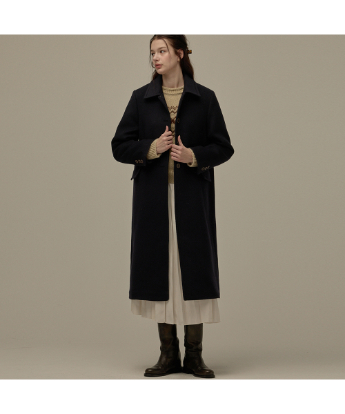 BEMUSE MANSION(ビミューズマンション)の「Single button long coat - Navy(チェスターコート・レディース・ネイビー・FREE)」の1枚目の写真