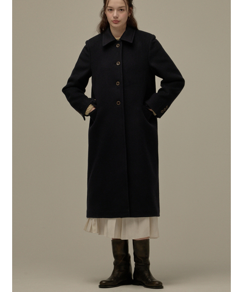 BEMUSE MANSION(ビミューズマンション)の「Single button long coat - Navy(チェスターコート・レディース・ネイビー・FREE)」の4枚目の写真