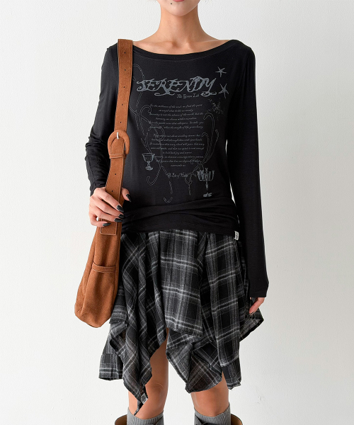 THE GREEN LAB（ザグリーンラボ）の「オフショルダーグラフィックロングスリーブ[ブラック]（Tシャツ/カットソー・レディース・その他・FREE）」の11枚目の写真