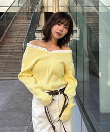 FREE'S MART | ◆【ＲＩＯ企画】フリルドッキングＶネックニット〈ＭＦＭ〉(ニット/セーター)