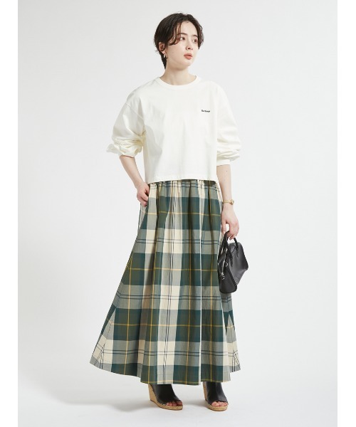 Barbour(バブアー)の「ギャザーフレアスカートJapan Exclusive(レディース)(スカート・レディース・ベージュ/チェック・SMALL/MEDIUM)」の7枚目の写真