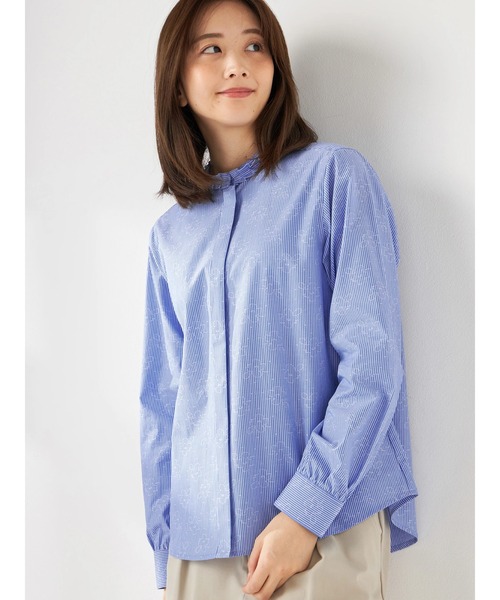 McGREGOR(マックレガー)の「花柄ジャガードフリルシャツ(シャツ/ブラウス・レディース・ブルー/サンドベージュ・M/L)」の12枚目の写真