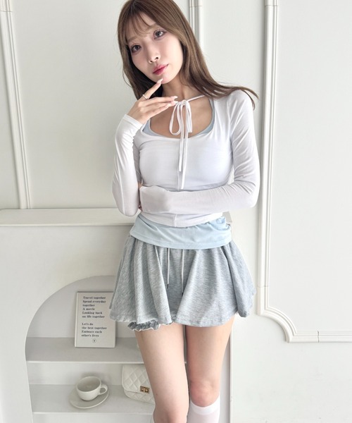 Loueme(ルエム)の「マイクロミニスカートレイヤーショートパンツ(その他パンツ・レディース・グレー/ホワイト/ブラック・FREE)」の21枚目の写真