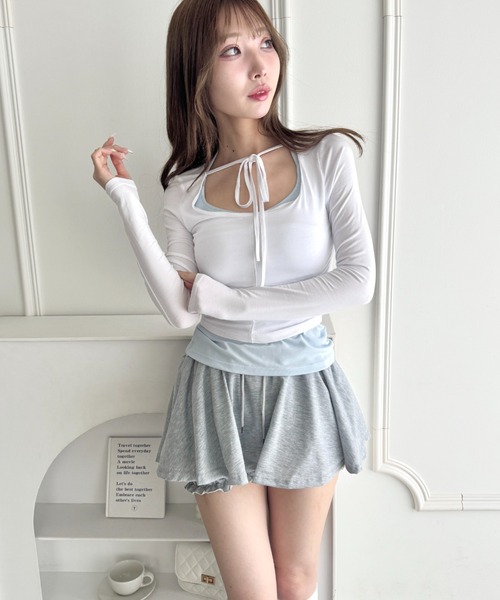 Loueme(ルエム)の「マイクロミニスカートレイヤーショートパンツ(その他パンツ・レディース・グレー/ホワイト/ブラック・FREE)」の22枚目の写真