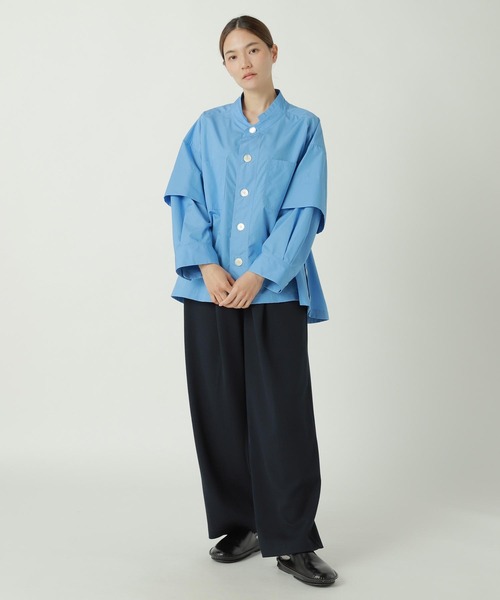 ZUCCa（ズッカ）の「HIGH COUNT BROAD 2 / シャツ（シャツ/ブラウス・レディース・ブラック/ホワイト/ライトブルー・M size）」の3枚目の写真