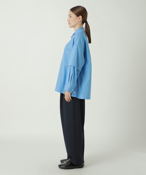 ZUCCa（ズッカ）の「HIGH COUNT BROAD 2 / シャツ（シャツ/ブラウス・レディース・ブラック/ホワイト/ライトブルー・M size）」の7枚目の写真