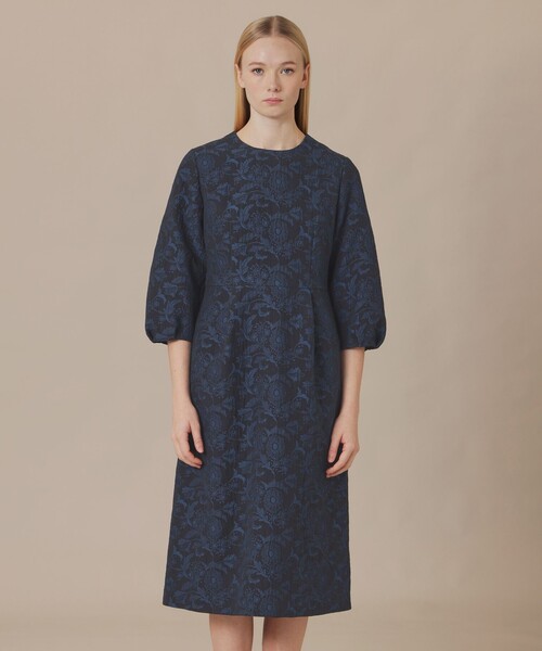 MACKINTOSH LONDON(マッキントッシュ ロンドン)の「【BIBURY FLOWER】バイブリージャカードワンピース(ワンピース・レディース・ネイビー・40/38)」の7枚目の写真