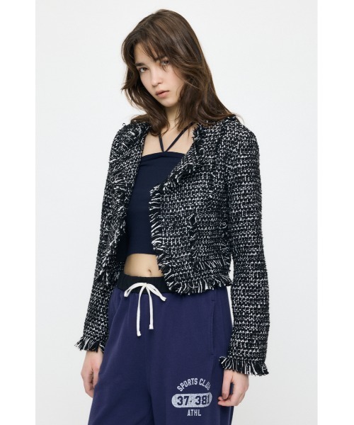 MOUSSY（マウジー）の「SLACKER TWEED SHORT ジャケット（その他アウター・レディース・アイボリー/ライトグリーン/ブラック系その他・FREE）」の8枚目の写真