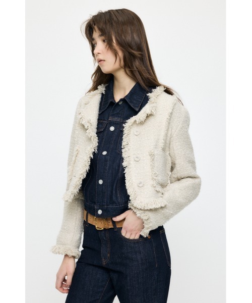 MOUSSY（マウジー）の「SLACKER TWEED SHORT ジャケット（その他アウター・レディース・アイボリー/ライトグリーン/ブラック系その他・FREE）」の14枚目の写真