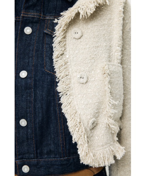 MOUSSY（マウジー）の「SLACKER TWEED SHORT ジャケット（その他アウター・レディース・アイボリー/ライトグリーン/ブラック系その他・FREE）」の17枚目の写真