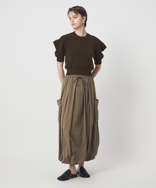 ASTRAET（アストラット）の「＜ASTRAET＞コットン 16G  ボリュームショルダー クルーネックニット（ニット/セーター・レディース・ダークブラウン/ライトピンク/ブラック・FREE）」の10枚目の写真