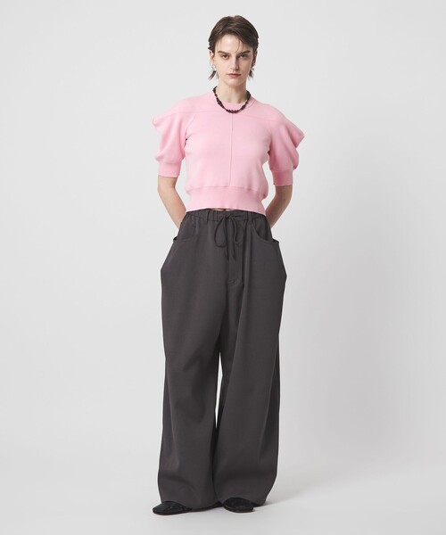 ASTRAET（アストラット）の「＜ASTRAET＞コットン 16G  ボリュームショルダー クルーネックニット（ニット/セーター・レディース・ダークブラウン/ライトピンク/ブラック・FREE）」の13枚目の写真