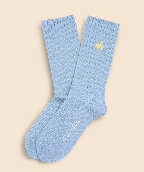 BROOKS BROTHERS(ブルックスブラザーズ)の「コットンブレンド GF リブソックス(ソックス/靴下・レディース・ライトブルー/ライトグリーン・ONE SIZE)」の1枚目の写真