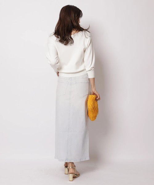 JUSGLITTY（ジャスグリッティー）の「デニムスリムタイトスカート（スカート・レディース・サックスブルー/ピンク・2/1/0）」の7枚目の写真