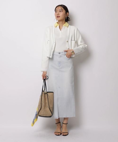 JUSGLITTY（ジャスグリッティー）の「デニムスリムタイトスカート（スカート・レディース・サックスブルー/ピンク・2/1/0）」の12枚目の写真