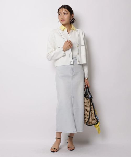 JUSGLITTY（ジャスグリッティー）の「デニムスリムタイトスカート（スカート・レディース・サックスブルー/ピンク・2/1/0）」の13枚目の写真