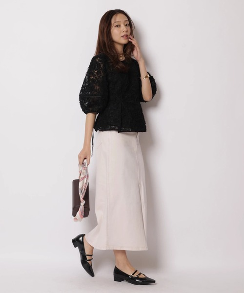 JUSGLITTY（ジャスグリッティー）の「デニムスリムタイトスカート（スカート・レディース・サックスブルー/ピンク・2/1/0）」の21枚目の写真