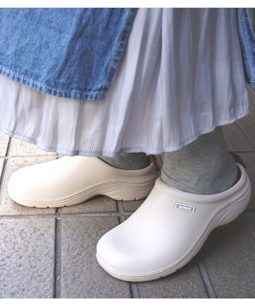 JELLY BEANS(ジェリービーンズ)の「【レイン対応】EVAスリッポンシューズ 防水 レイン(194-61042)JELLY BEANS(ジェリービーンズ)(レインシューズ・レディース・ベージュ/ブラック/グレイッシュベージュ/ブルーグレー/グリーン・M/L)」の4枚目の写真