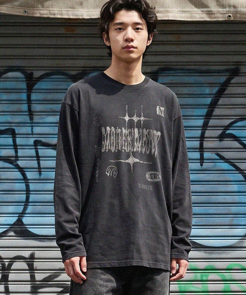 MODERMENT（モダーメント）の「テイクピグメントオーバーサイズロングスリーブ[グレー]（Tシャツ/カットソー・レディース・その他・1/2）」の3枚目の写真