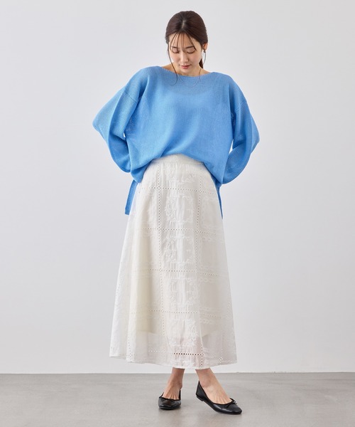 ROPE' PICNIC(ロペピクニック)の「刺繍レースフレアスカート(スカート・レディース・ホワイト/ブラック・FREE)」の21枚目の写真