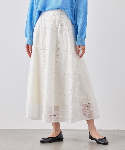 ROPE' PICNIC(ロペピクニック)の「刺繍レースフレアスカート(スカート・レディース・ホワイト/ブラック・FREE)」の19枚目の写真