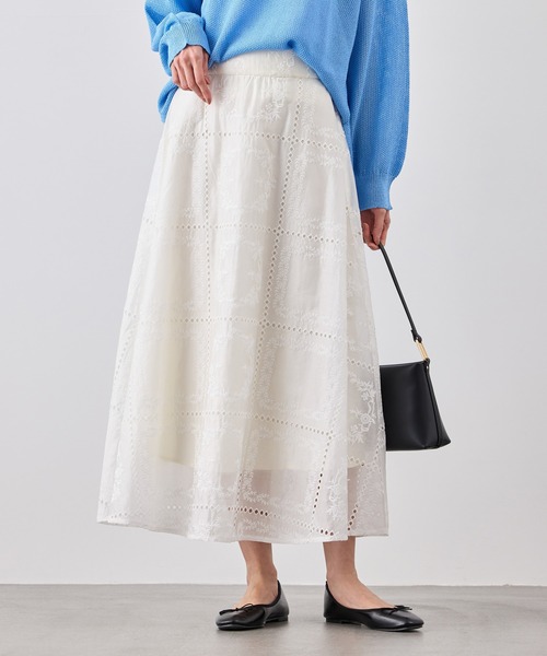 ROPE' PICNIC(ロペピクニック)の「刺繍レースフレアスカート(スカート・レディース・ホワイト/ブラック・FREE)」の18枚目の写真