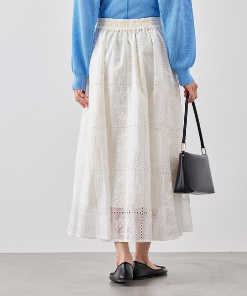 ROPE' PICNIC(ロペピクニック)の「刺繍レースフレアスカート(スカート・レディース・ホワイト/ブラック・FREE)」の17枚目の写真