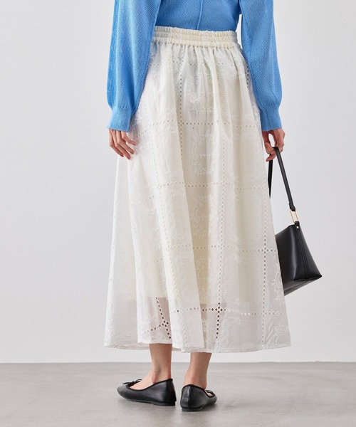ROPE' PICNIC(ロペピクニック)の「刺繍レースフレアスカート(スカート・レディース・ホワイト/ブラック・FREE)」の16枚目の写真