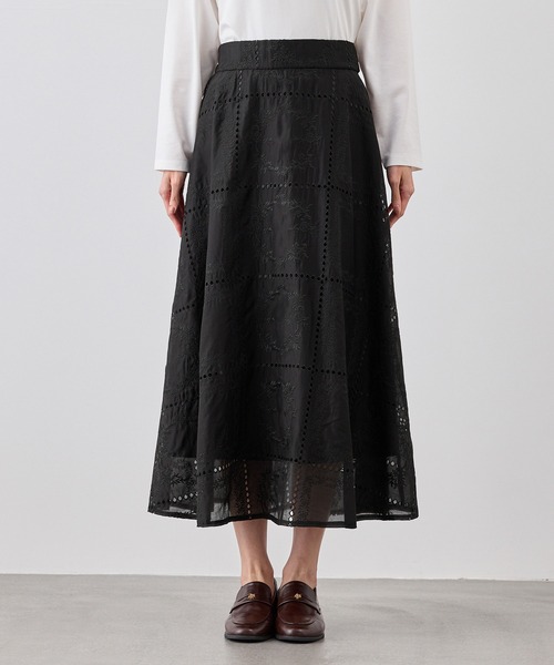 ROPE' PICNIC(ロペピクニック)の「刺繍レースフレアスカート(スカート・レディース・ホワイト/ブラック・FREE)」の15枚目の写真