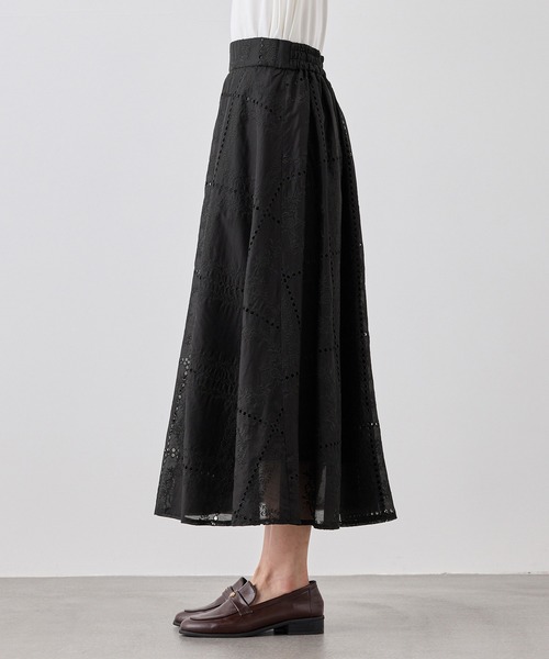 ROPE' PICNIC(ロペピクニック)の「刺繍レースフレアスカート(スカート・レディース・ホワイト/ブラック・FREE)」の14枚目の写真