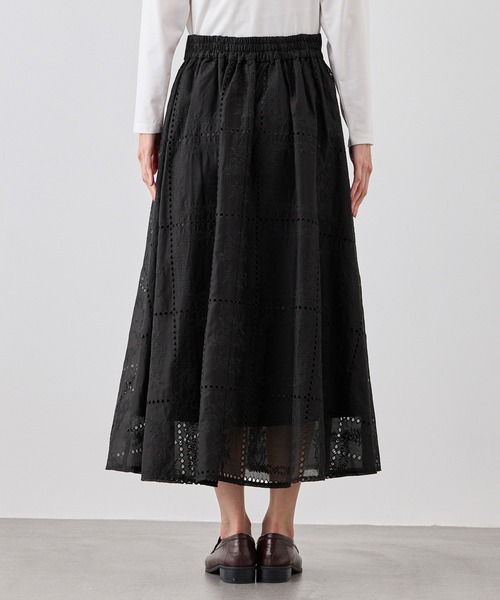 ROPE' PICNIC(ロペピクニック)の「刺繍レースフレアスカート(スカート・レディース・ホワイト/ブラック・FREE)」の13枚目の写真